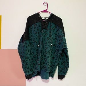 White Birch | Leopard Corduroy Hoodie